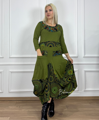 Rochie cu fustă din material elastic