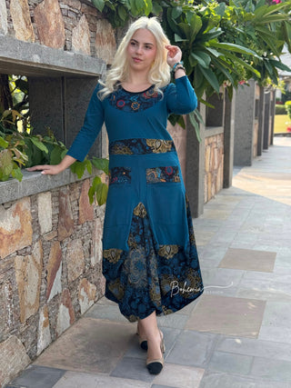 Rochie cu fustă din material elastic