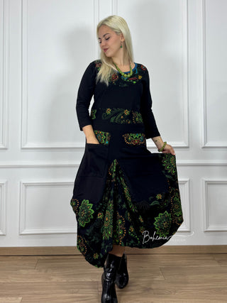 Rochie cu fustă din material elastic