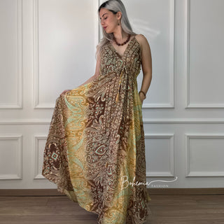 Rochie maxi cu spate plisat