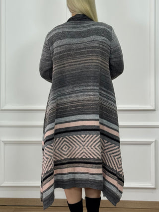 Rochie și cardigan din amestec de lână tricotată