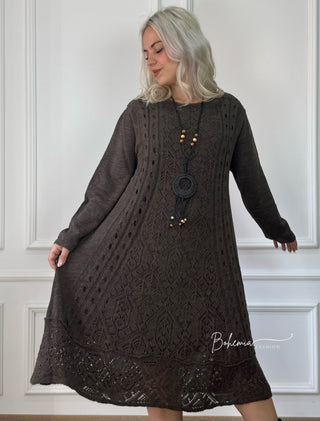 Rochie din amestec de lână tricotată