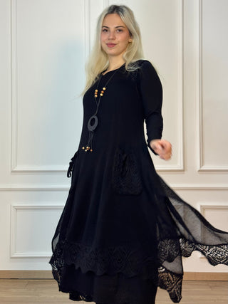 Rochie lungă cu dublu strat