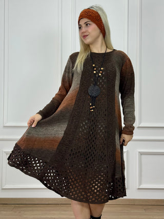 Rochie și cardigan din amestec de lână tricotat