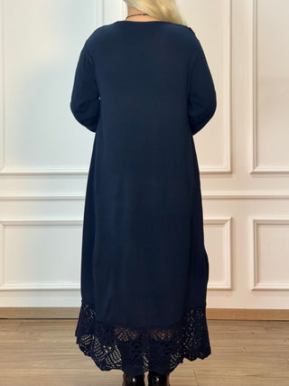 Hosszú kötött gyapjúkeverék ruha