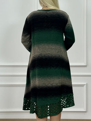 Rochie și cardigan din amestec de lână tricotată