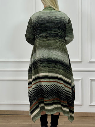 Rochie și cardigan din amestec de lână tricotată