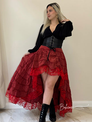 Aszimmetrikus csipkés szoknya