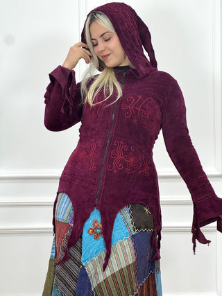 Cardigan brodat cu tiv decupat