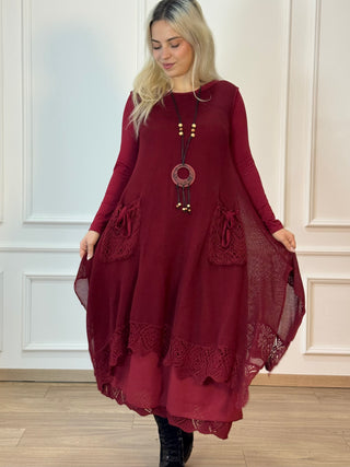 Rochie lungă cu dublu strat