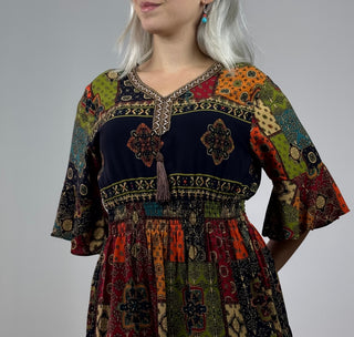 Gemustertes Maxikleid aus Viskose