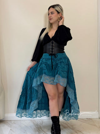 Aszimmetrikus csipkés szoknya