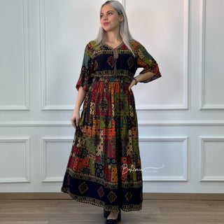 Gemustertes Maxikleid aus Viskose