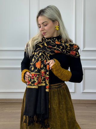 Stola brodată cu model floral