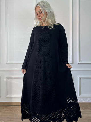 Rochie lungă din amestec de lână tricotată