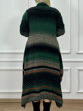 Rochie și cardigan din amestec de lână tricotată