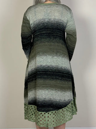 Gestricktes Kleid aus Wollmischung – Grün