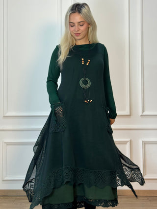 Rochie lungă cu dublu strat