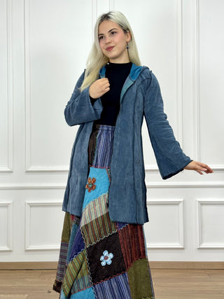 Cardigan brodat cu efect de catifea