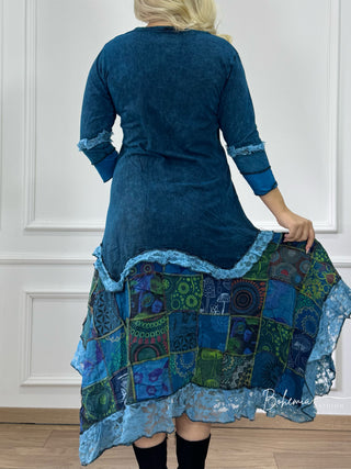 Hímzett patchwork ruha