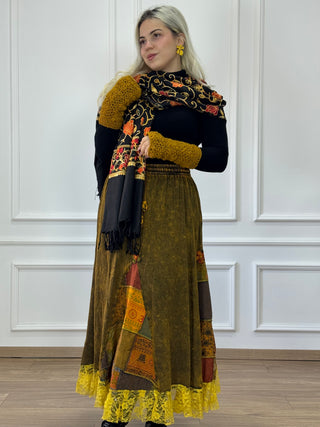 Stola brodată cu model floral