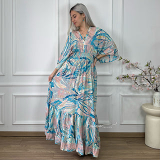 Locker sitzendes Kleid mit elastischer Taille