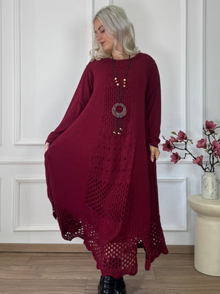 Rochie lungă tricotată din amestec de lână