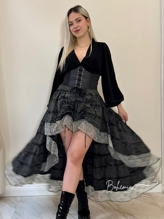 Aszimmetrikus csipkés szoknya