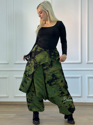 Pantaloni aladdin batikoliți