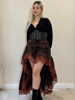 Aszimmetrikus csipkés szoknya