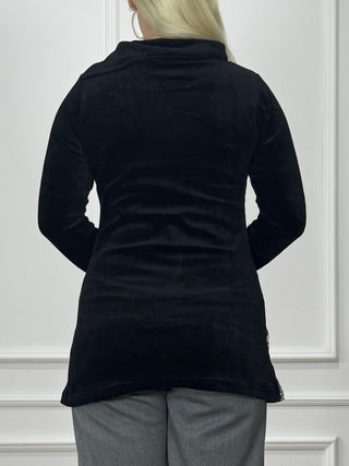 Bársonyhatású pulóver