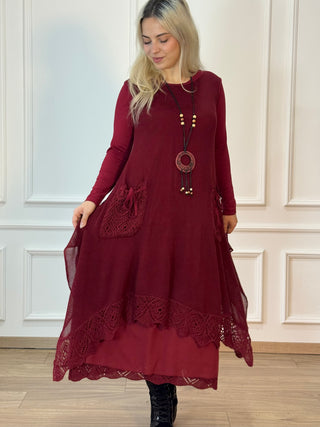 Rochie lungă cu dublu strat