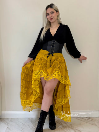 Aszimmetrikus csipkés szoknya