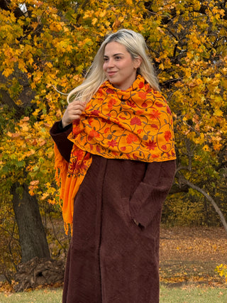 Stola brodată cu model floral