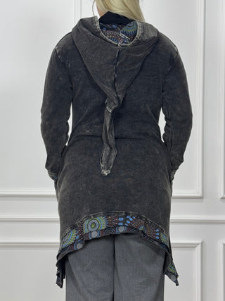 Kőmosott mandalás pulóver