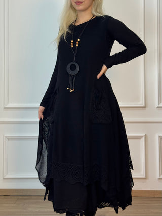 Rochie lungă cu dublu strat