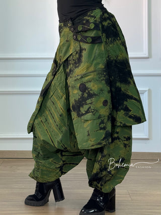 Pantaloni aladdin batikoliți