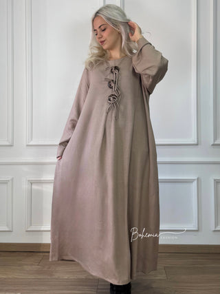 Rochie cu nasturi lemn