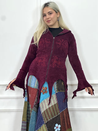 Cardigan brodat cu tiv decupat