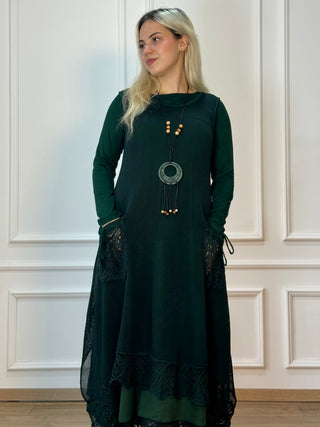 Rochie lungă cu dublu strat