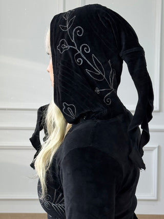 Cardigan brodat cu tiv decupat