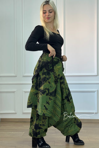 Pantaloni aladdin batikoliți