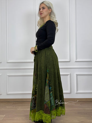 Virágdíszítéses patchwork szoknya