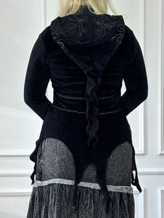 Cardigan brodat cu tiv decupat