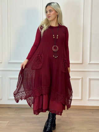 Rochie lungă cu dublu strat