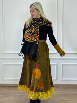 Stola brodată cu model floral