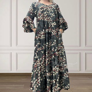 A-Linien-Kleid mit Rüschenärmeln