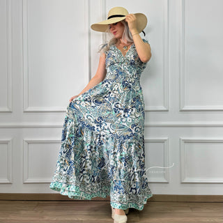 Wespentaille-Kleid mit Rüschensaum