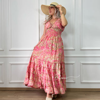 Wespentaille-Kleid mit Rüschensaum