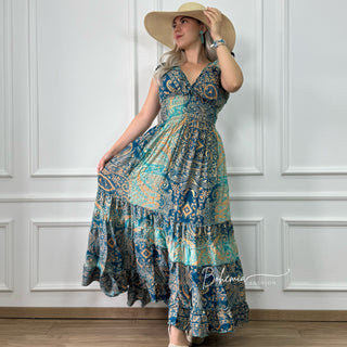 Wespentaille-Kleid mit Rüschensaum